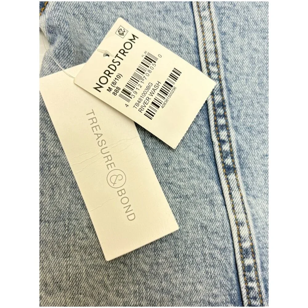 Nordstroms Treasure & Bond Cotton‎ Hooded River Wash  Denim Jacket
